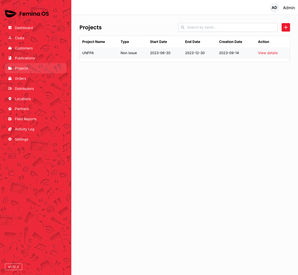 Projects list