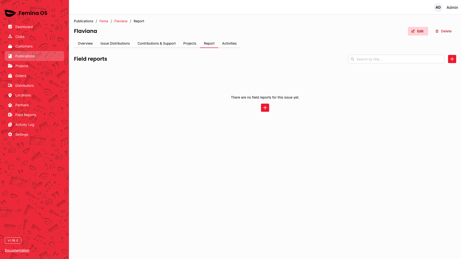Issue field reports tab